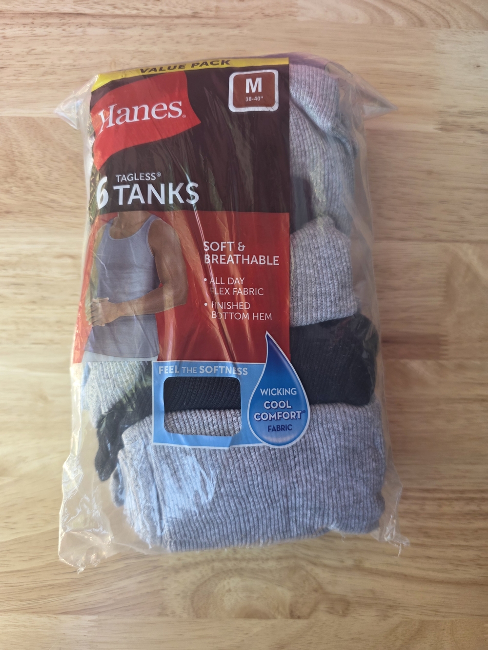 Hanes Men Tagless Tank Tops - Gray & Black (6 Pack)